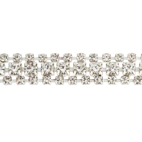 3yd. Glass 3-Row Rhinestone Chain Spool by Bead Landing